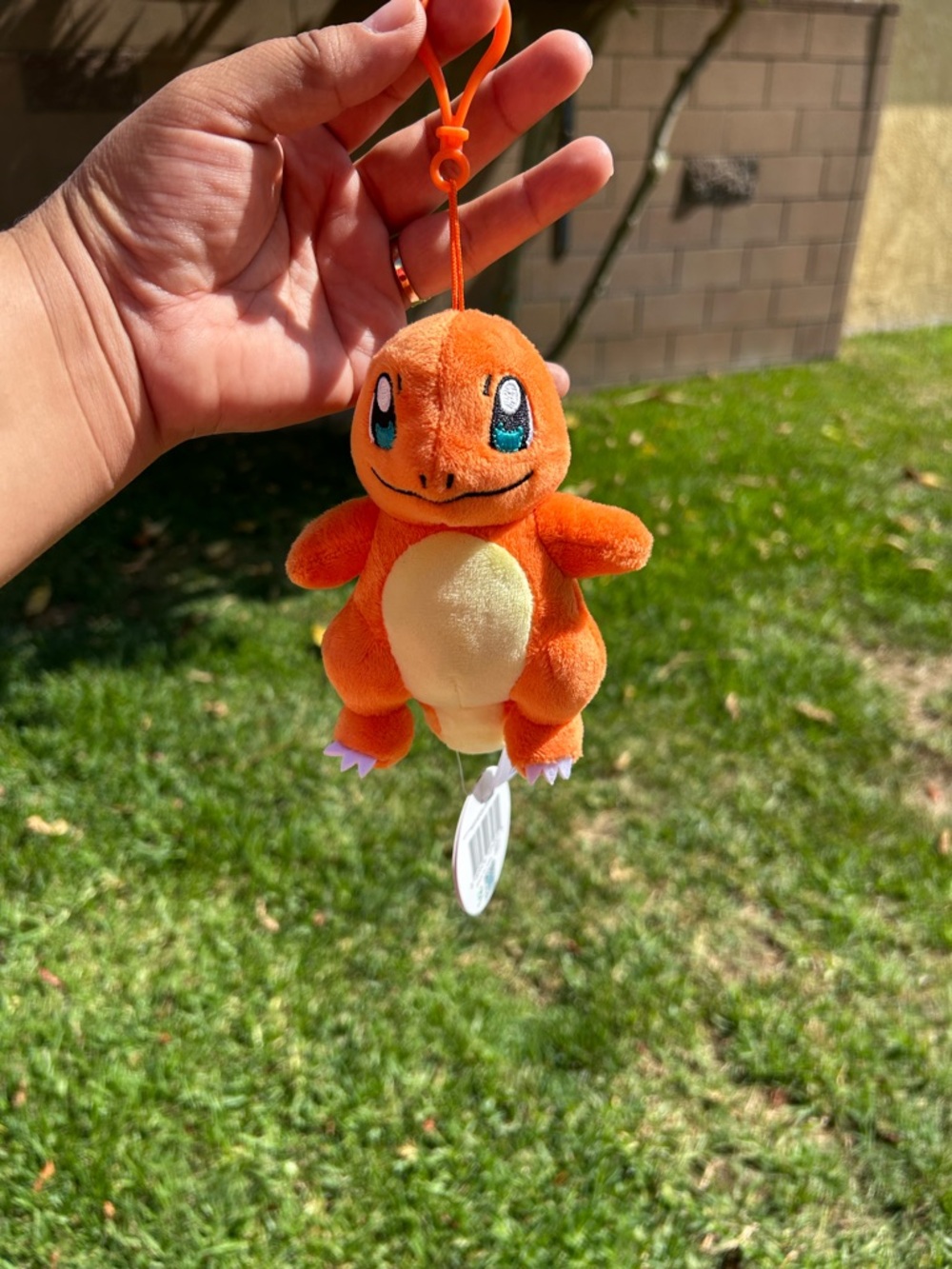 Pokemon Charmander Orange Plush Keychain with Cream Belly